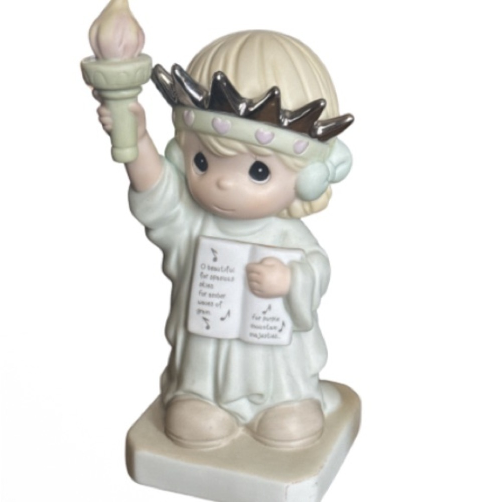 Precious moments Statue of Liberty Ceramic Figurine with Crown and Torch